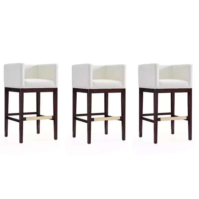 3 taburetes de madera de haya tapizados Kingsley